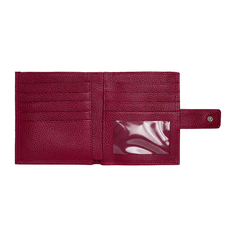 Carteiras Longchamp Le Foulonné Compact wallet Feminino Beetroot | LC-XQQZ0238