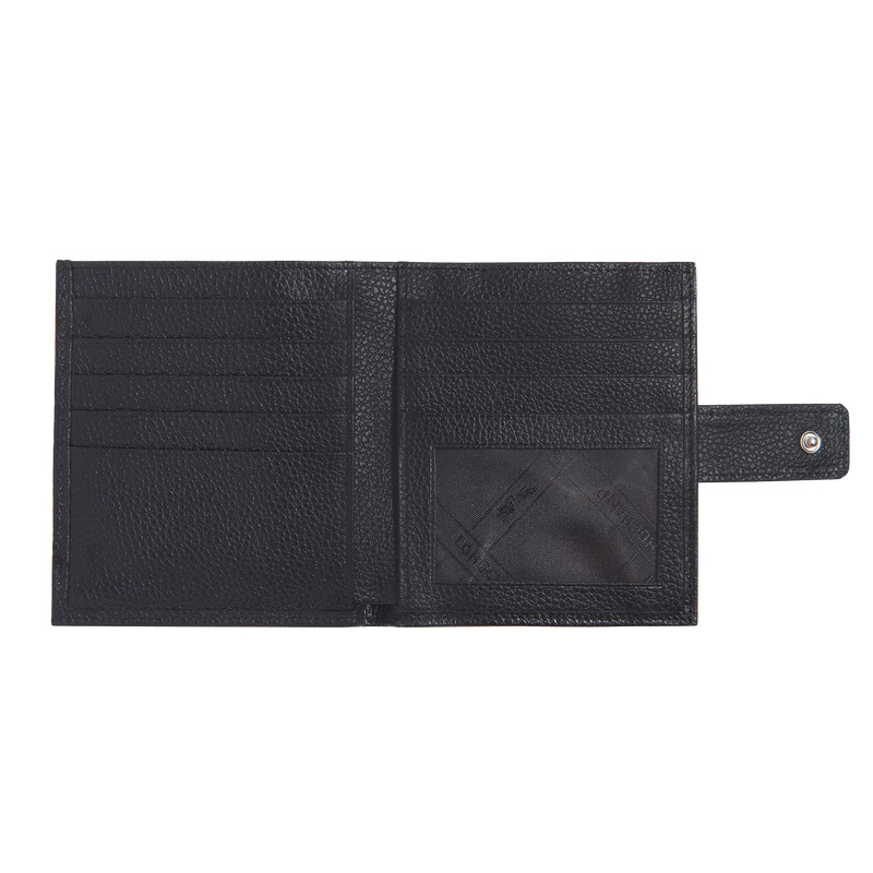 Carteiras Longchamp Le Foulonné Compact wallet Feminino Pretas | LC-LSIA2257