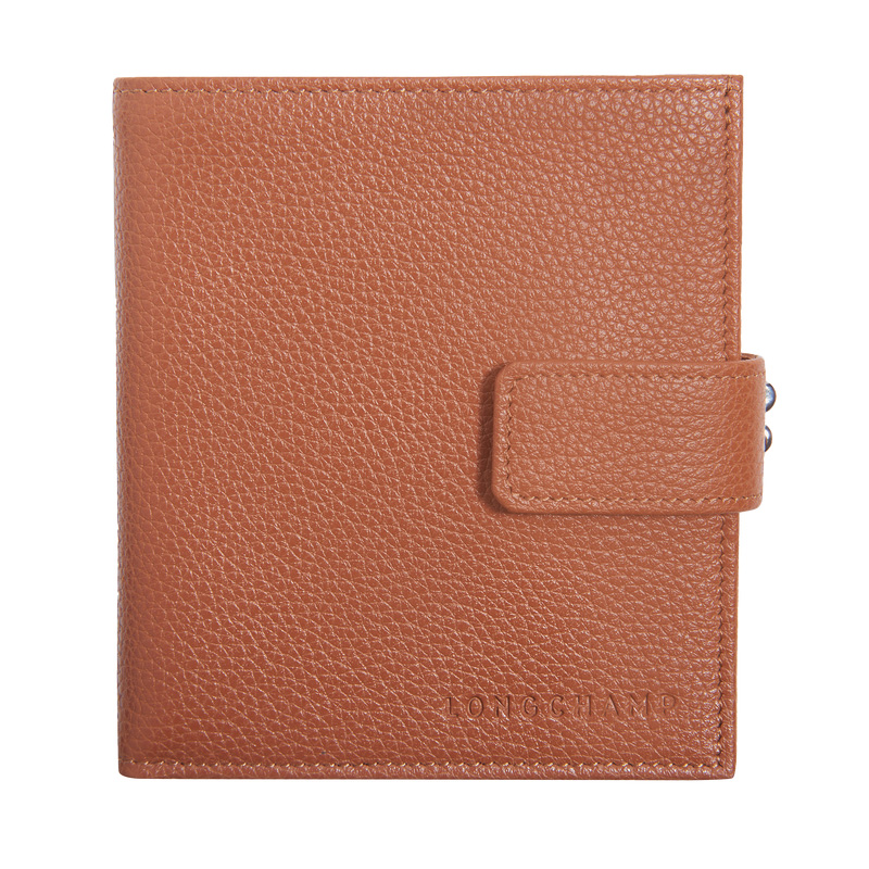 Carteiras Longchamp Le Foulonné Compact wallet Feminino Caramel | LC-GUGX0964
