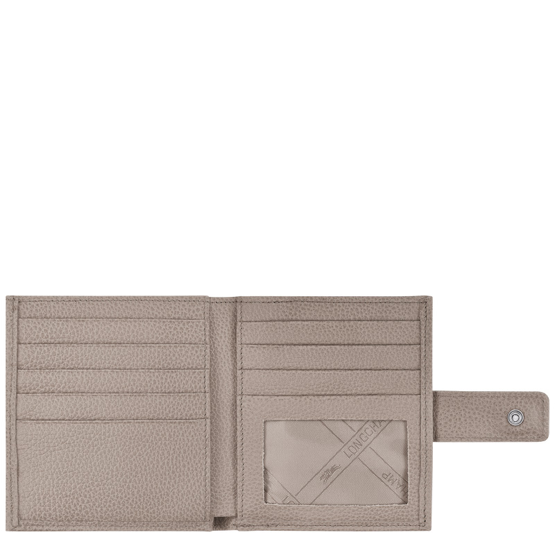 Carteiras Longchamp Le Foulonné Compact wallet Feminino Turtledove | LC-WDKY1858