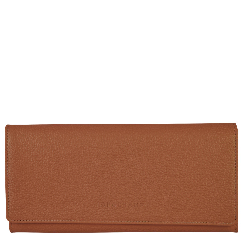 Carteiras Longchamp Le Foulonné Continental wallet Feminino Caramel | LC-SLQK4426