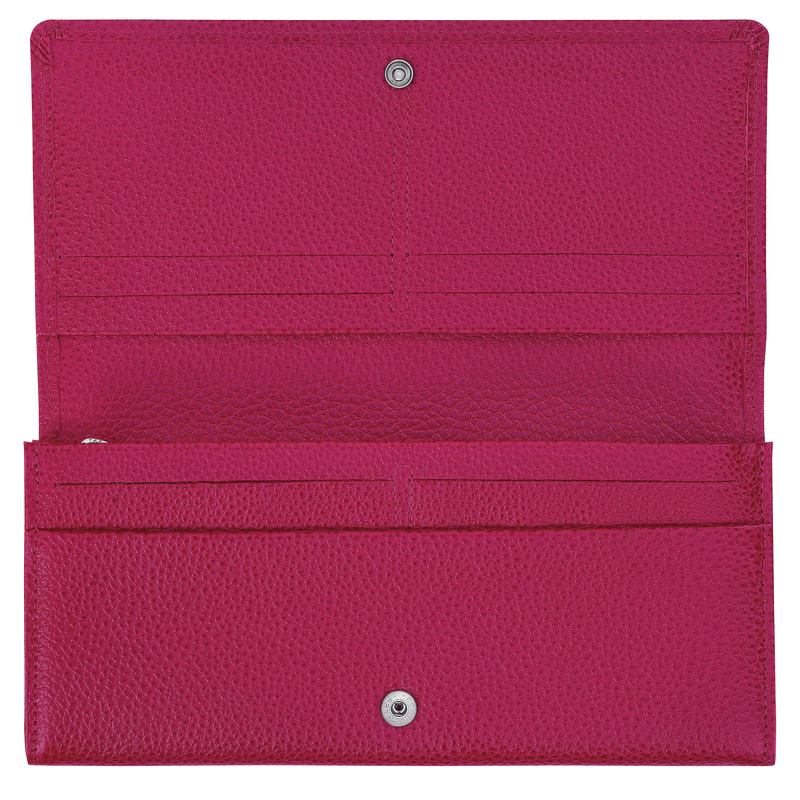 Carteiras Longchamp Le Foulonné Continental wallet Feminino Beetroot | LC-PNSD7004