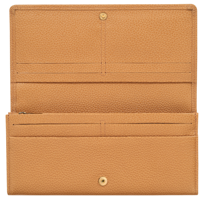 Carteiras Longchamp Le Foulonné Continental wallet Feminino Walnut | LC-ENXI9720
