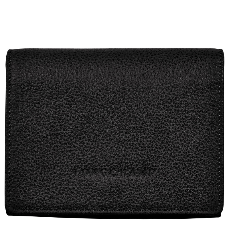 Carteiras Longchamp Le Foulonné Wallet Feminino Pretas | LC-EFIG4339