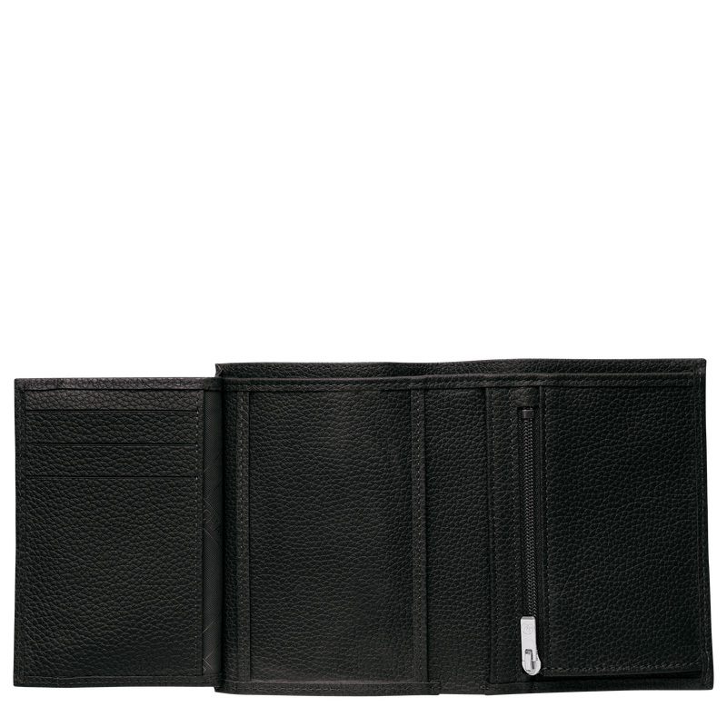 Carteiras Longchamp Le Foulonné Wallet Feminino Pretas | LC-IJLO3431