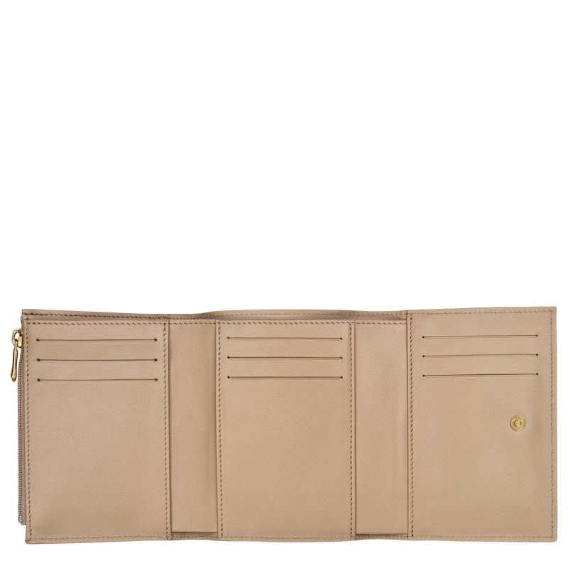 Carteiras Longchamp Le Roseau Compact wallet Feminino Root | LC-RCZG3571