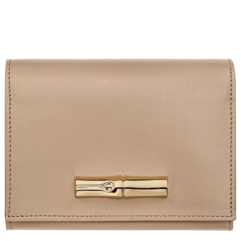 Carteiras Longchamp Le Roseau Compact wallet Feminino Root | LC-RCZG3571
