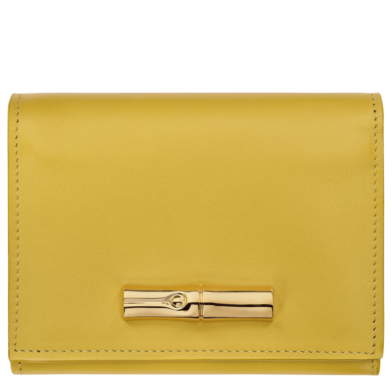 Carteiras Longchamp Le Roseau Compact wallet Feminino Ginger | LC-ZZIU7611