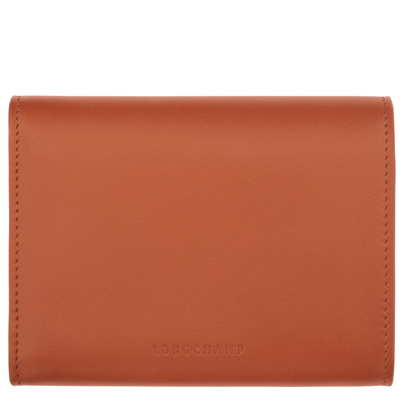Carteiras Longchamp Le Roseau Compact wallet Feminino Bark | LC-POAF4997