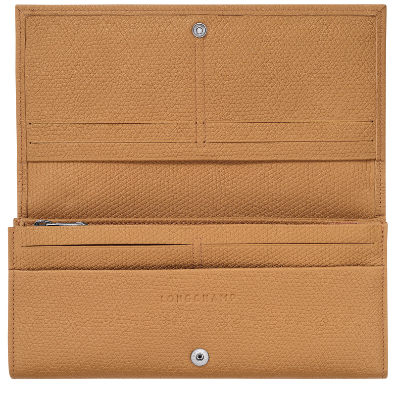Carteiras Longchamp Le Roseau Flap wallet Feminino Walnut | LC-AOAQ9430