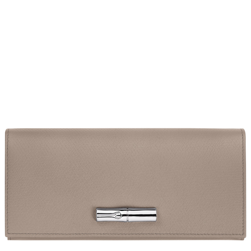Carteiras Longchamp Le Roseau Flap wallet Feminino Clay | LC-JBHU9256