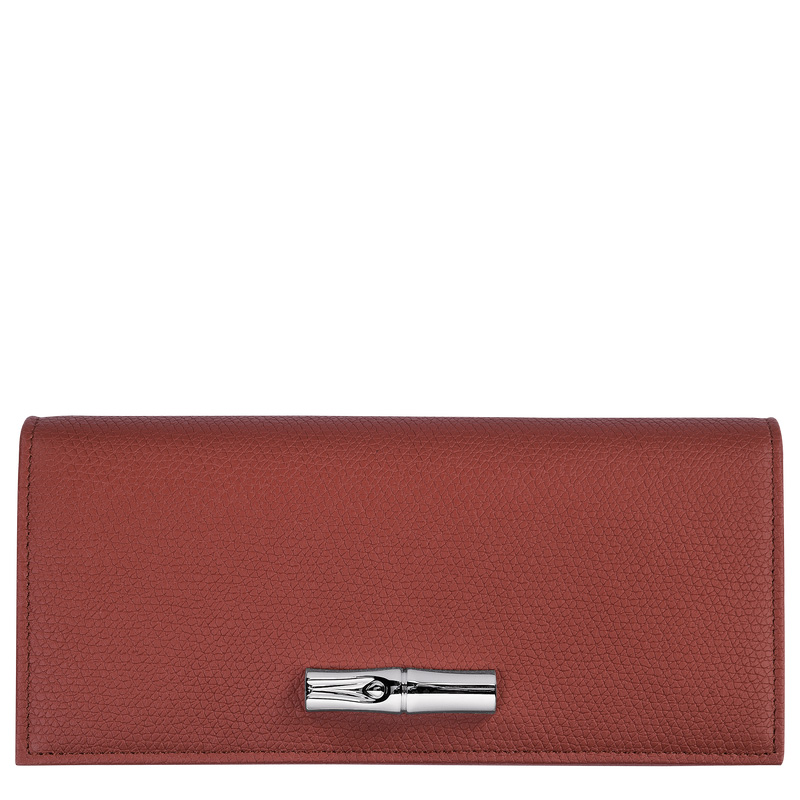 Carteiras Longchamp Le Roseau Flap wallet Feminino Chestnut | LC-OSJF0072