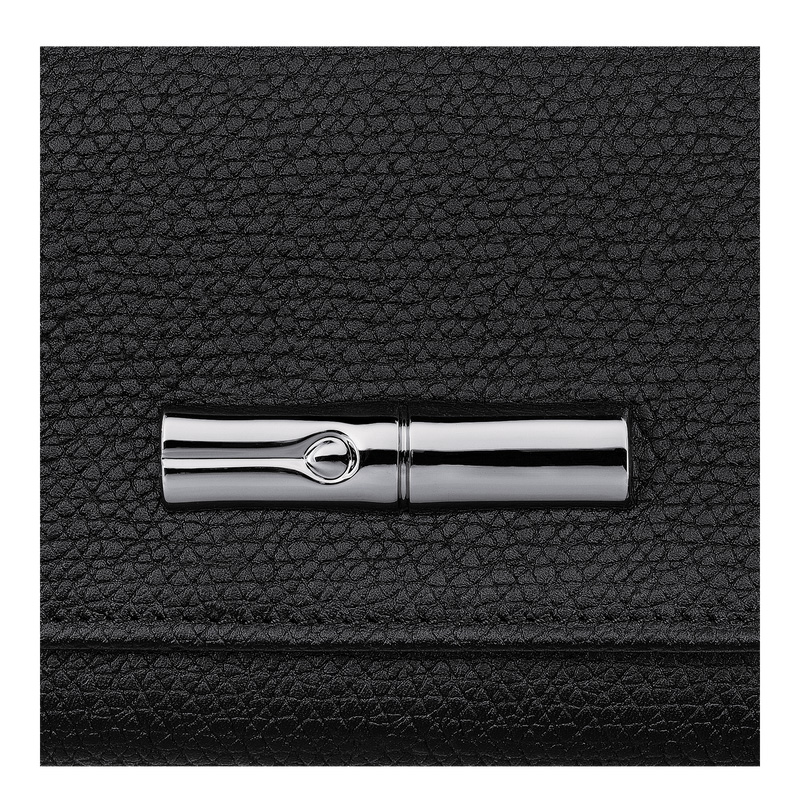 Carteiras Longchamp Le Roseau Wallet Feminino Pretas | LC-MXGS0671