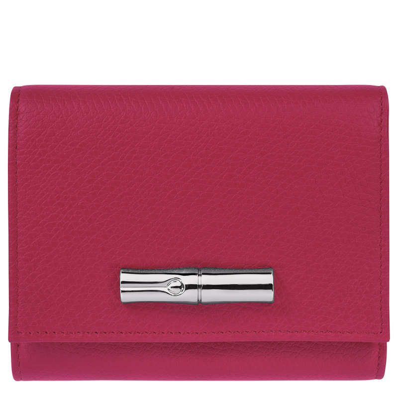 Carteiras Longchamp Le Roseau Wallet Feminino Beetroot | LC-UEDI3650