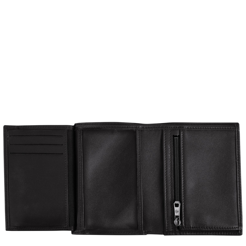 Carteiras Longchamp sur Seine Wallet Masculino Pretas | LC-HSWT7395