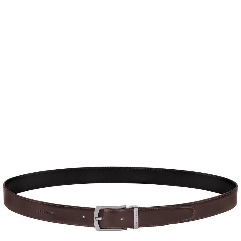 Cintos Longchamp Delta Box Masculino Black/Mocha | LC-NXQD2484