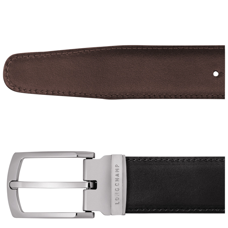 Cintos Longchamp Delta Box Masculino Black/Mocha | LC-NXQD2484