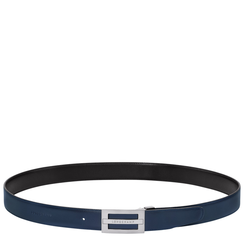 Cintos Longchamp Delta Box Masculino Black/Navy | LC-QTKG1332