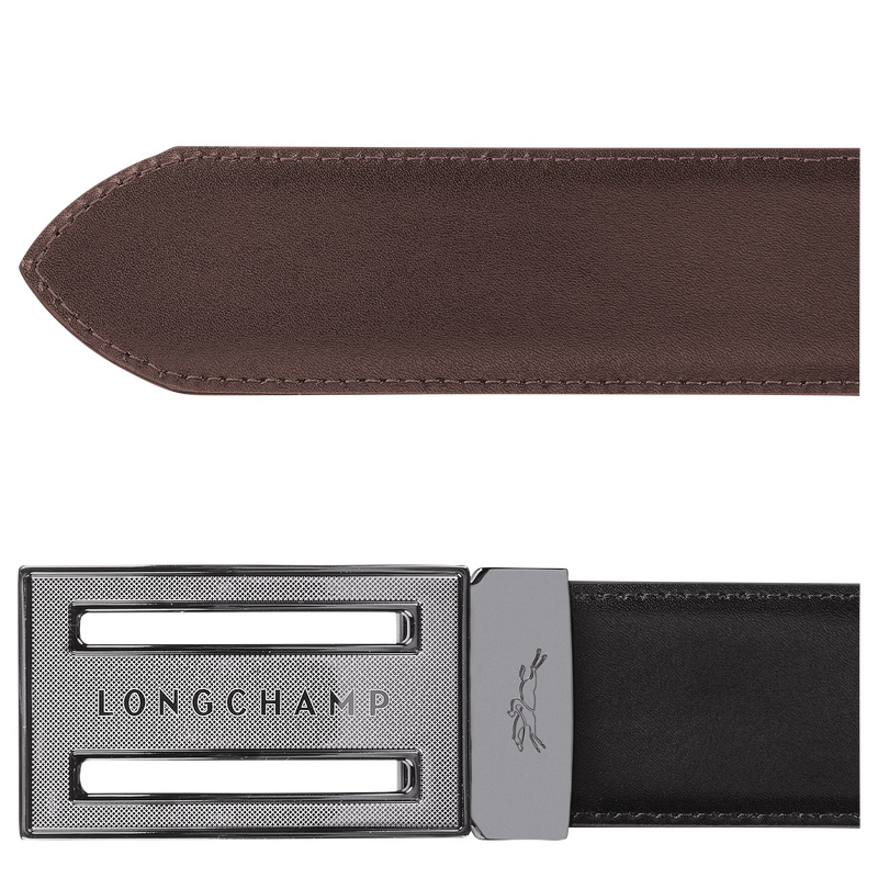 Cintos Longchamp Delta Box Masculino Black/Mocha | LC-IJYZ3238