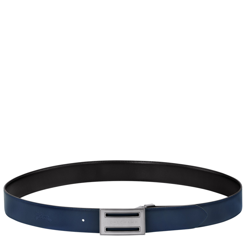 Cintos Longchamp Delta Box Masculino Black/Navy | LC-EGUX3898