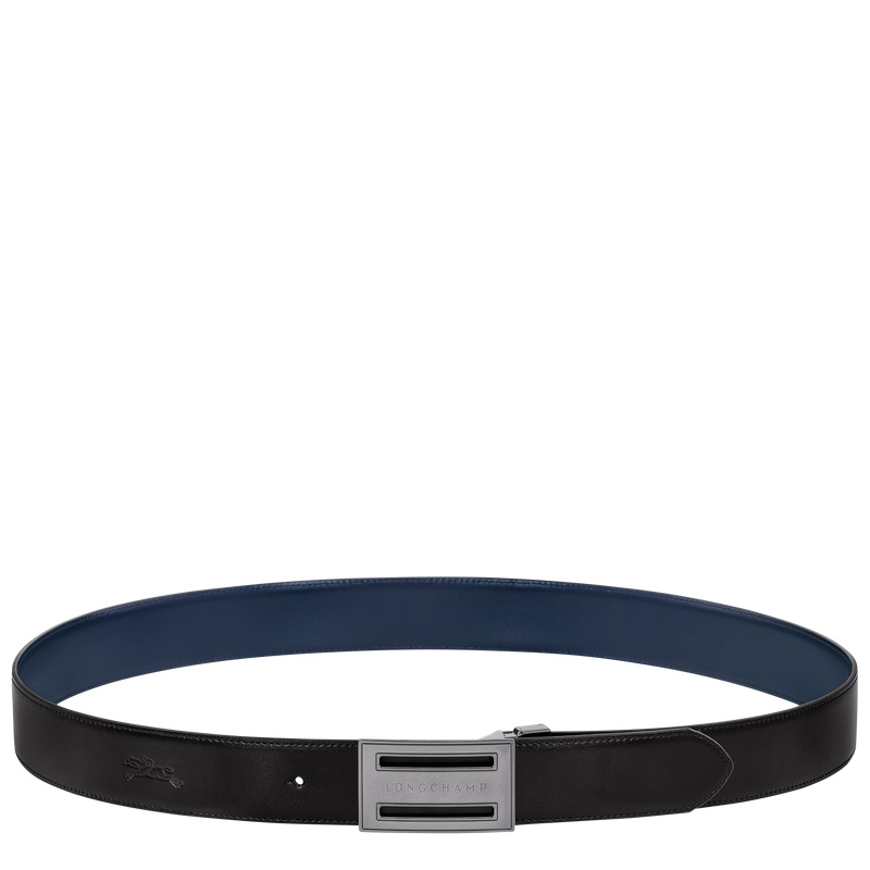 Cintos Longchamp Delta Box Masculino Black/Navy | LC-EGUX3898