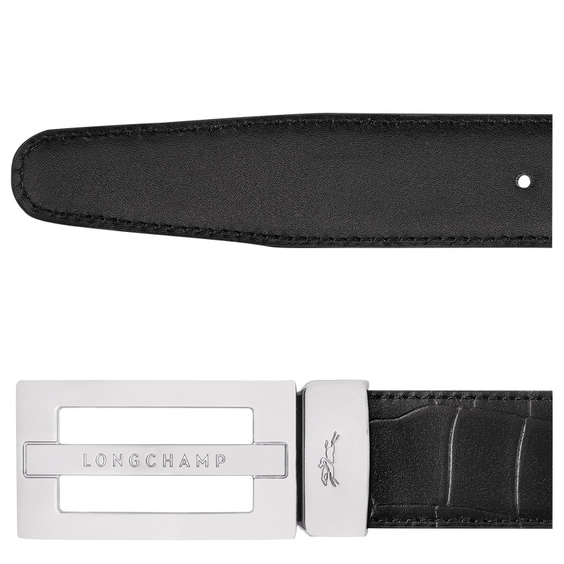 Cintos Longchamp Delta Box Men's belt Masculino Pretas | LC-UUCA0094