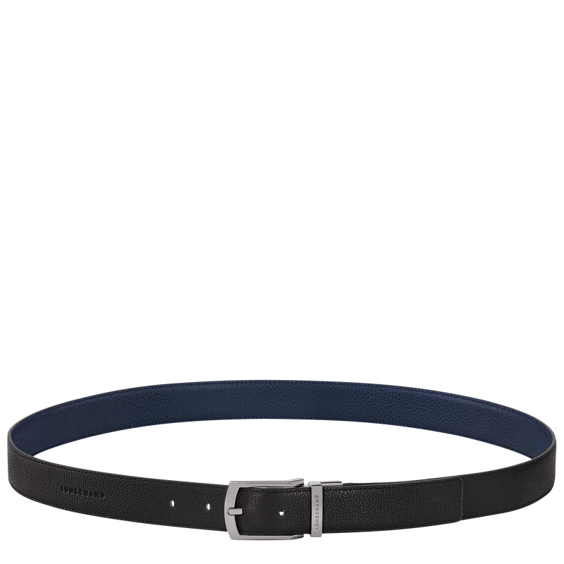Cintos Longchamp Le Foulonné Men's belt Masculino Black/Navy | LC-JPIR8291