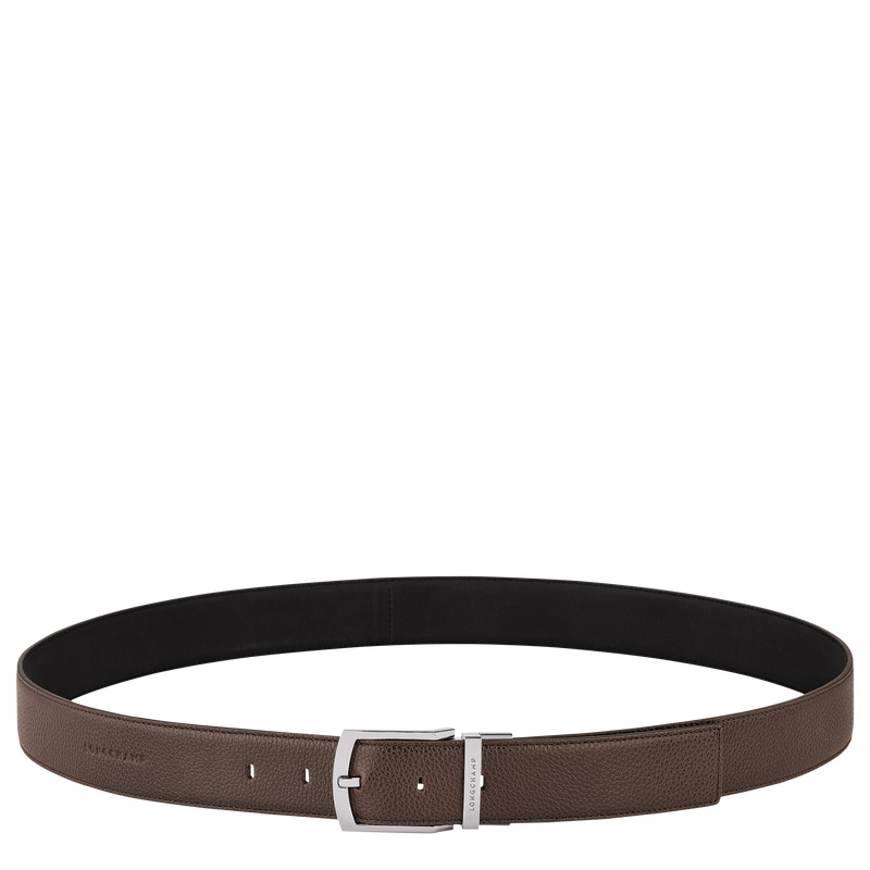 Cintos Longchamp Le Foulonné Men's belt Masculino Mocha/Black | LC-RCAQ5518