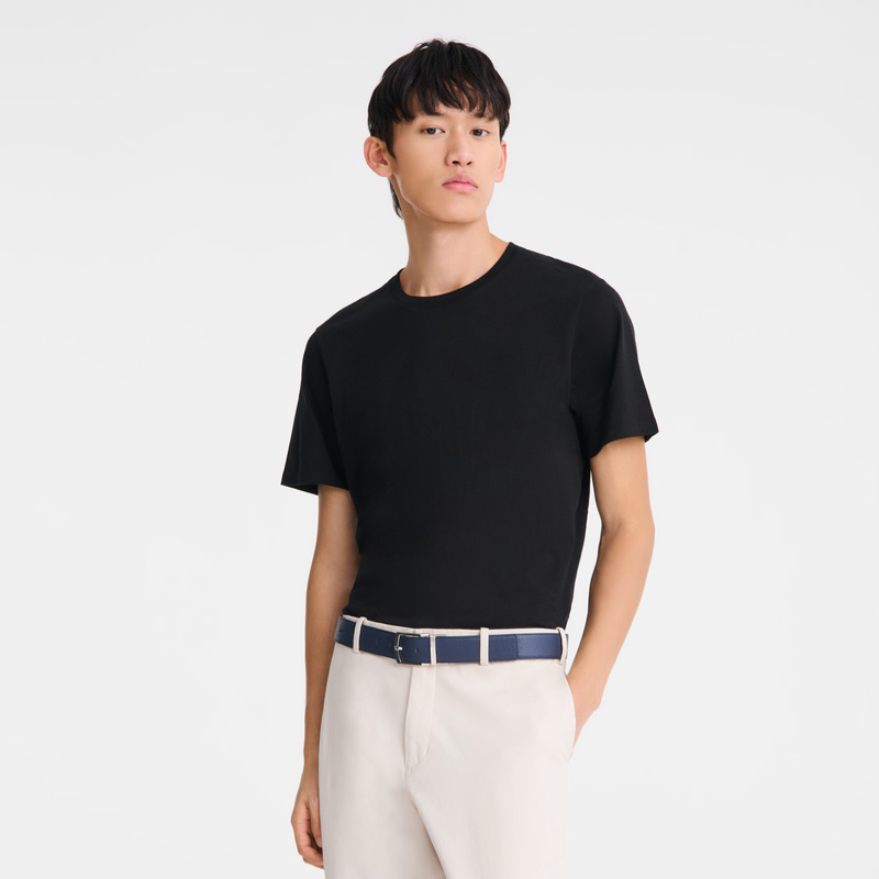 Cintos Longchamp Le Foulonné Men's belt Masculino Navy/Black | LC-YTPK5816