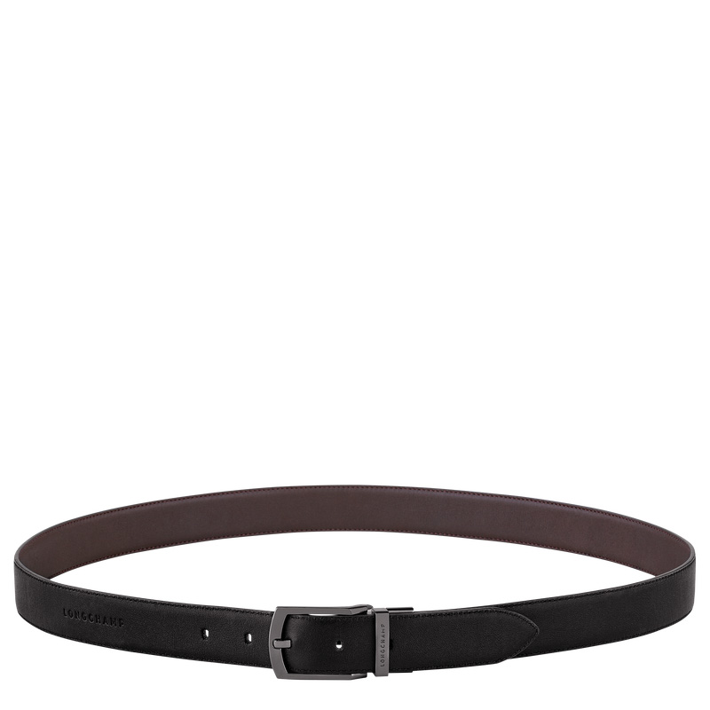 Cintos Longchamp sur Seine Men's belt Masculino Black/Mocha | LC-EOWA7892