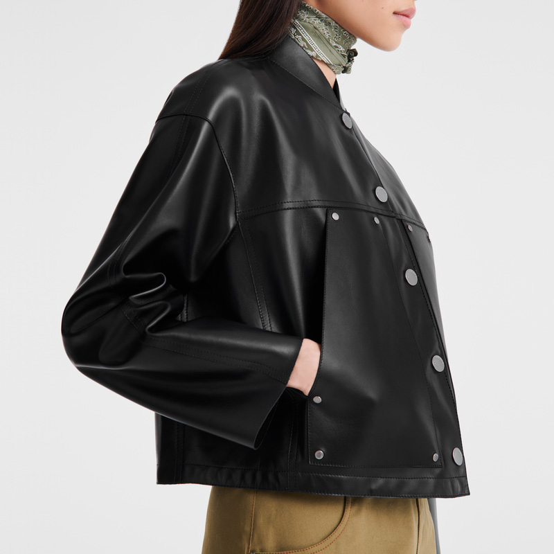 Jaquetas Longchamp Jacket Feminino Pretas | LC-DDJI4278