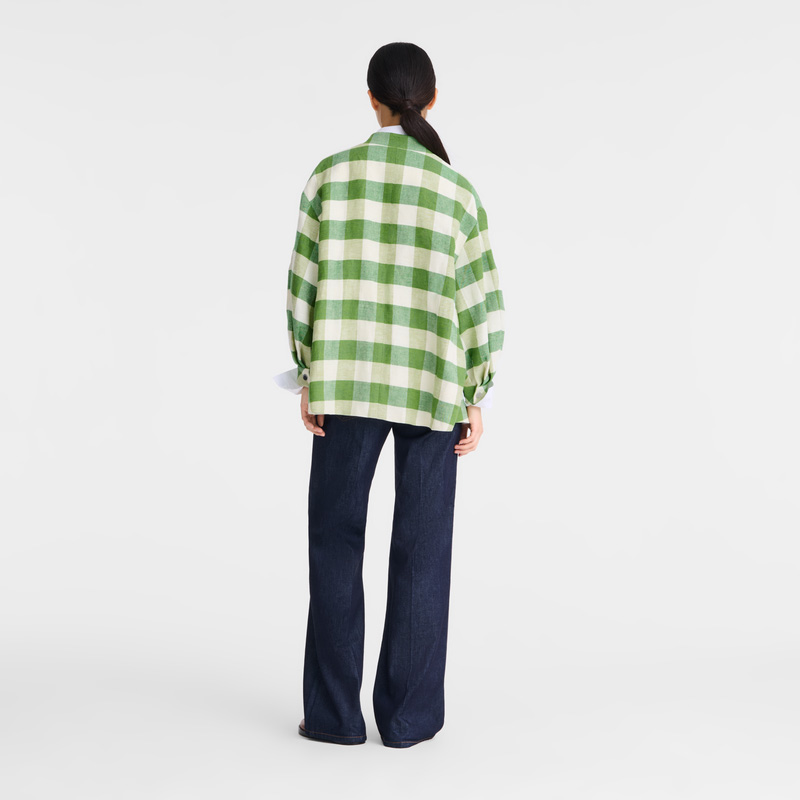 Jaquetas Longchamp Kimono jacket Feminino Verdes | LC-YJUW7818
