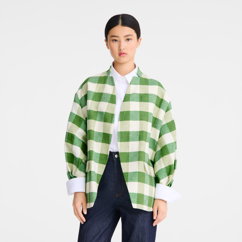 Jaquetas Longchamp Kimono jacket Feminino Verdes | LC-YJUW7818