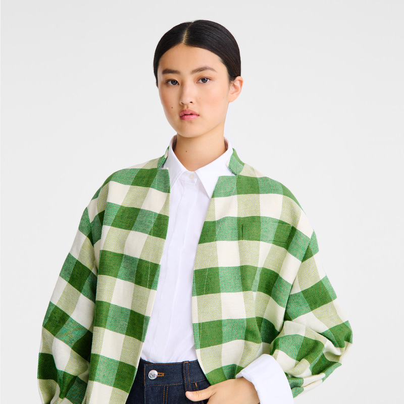 Jaquetas Longchamp Kimono jacket Feminino Verdes | LC-YJUW7818
