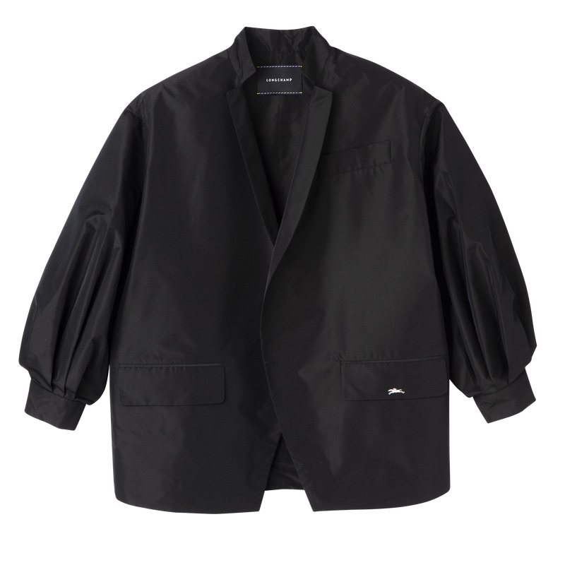 Jaquetas Longchamp Kimono jacket Feminino Pretas | LC-UQZQ4947
