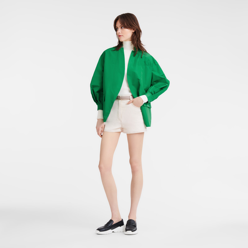 Jaquetas Longchamp Kimono jacket Feminino Verdes | LC-OKNV4804