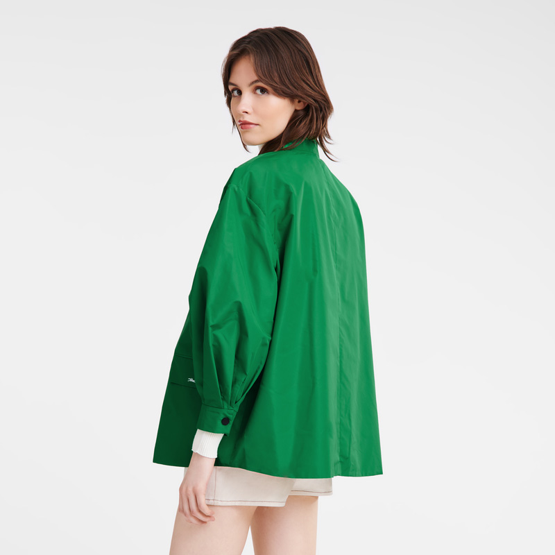 Jaquetas Longchamp Kimono jacket Feminino Verdes | LC-OKNV4804
