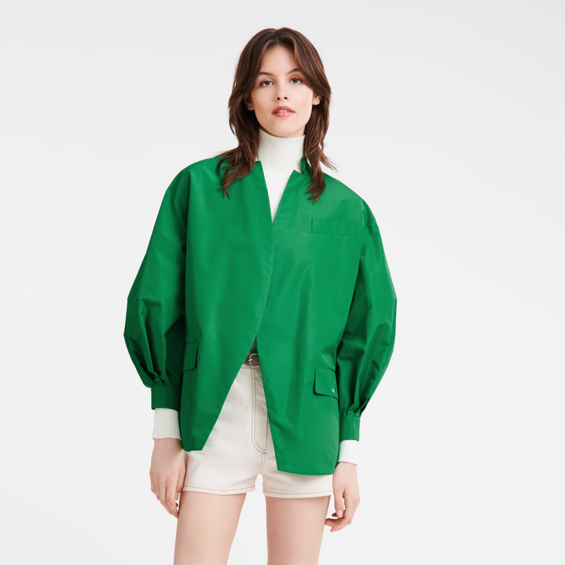 Jaquetas Longchamp Kimono jacket Feminino Verdes | LC-OKNV4804