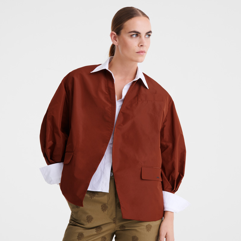 Jaquetas Longchamp Kimono jacket Feminino Chestnut | LC-RASO2447