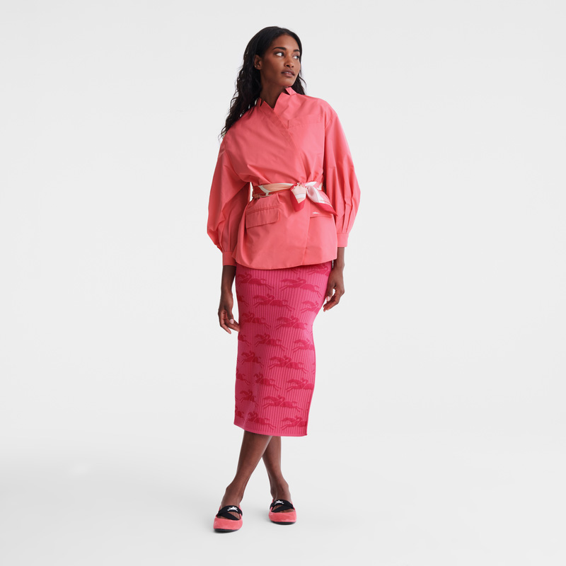 Jaquetas Longchamp Kimono jacket Feminino Marshmallow | LC-JPGL0586
