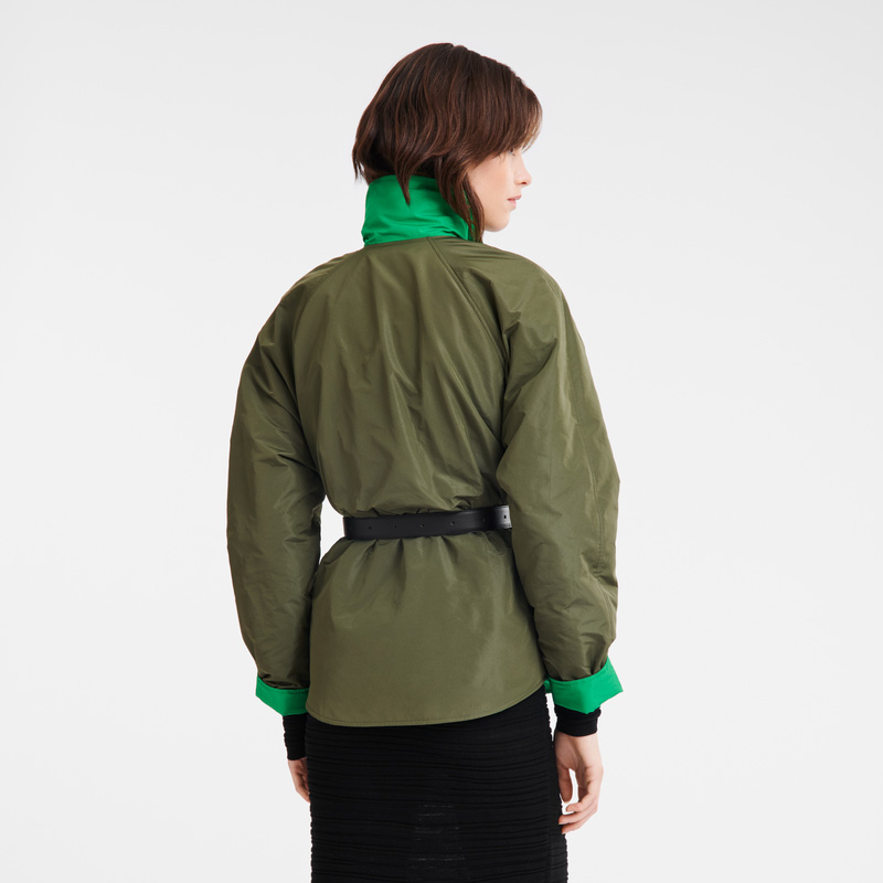 Jaquetas Longchamp Padded blouson Feminino Khaki/Green | LC-SLID7564
