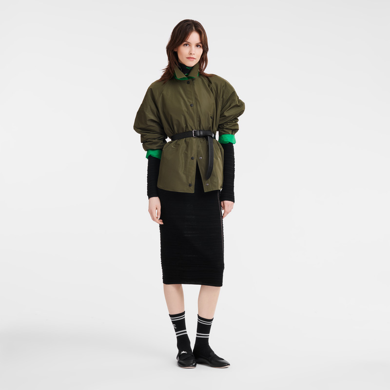 Jaquetas Longchamp Padded blouson Feminino Khaki/Green | LC-SLID7564