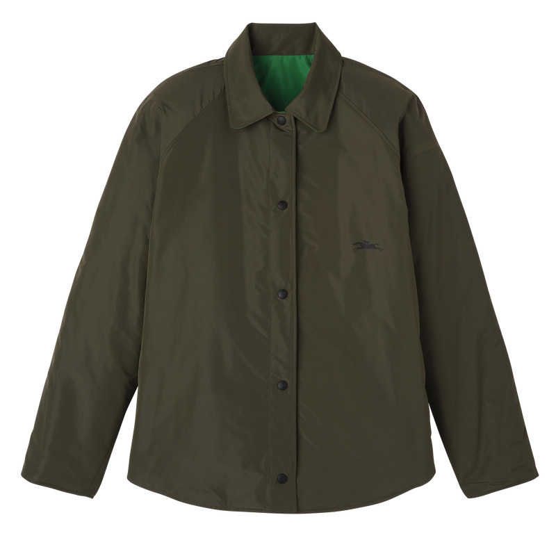 Jaquetas Longchamp Padded blouson Feminino Khaki/Green | LC-SLID7564