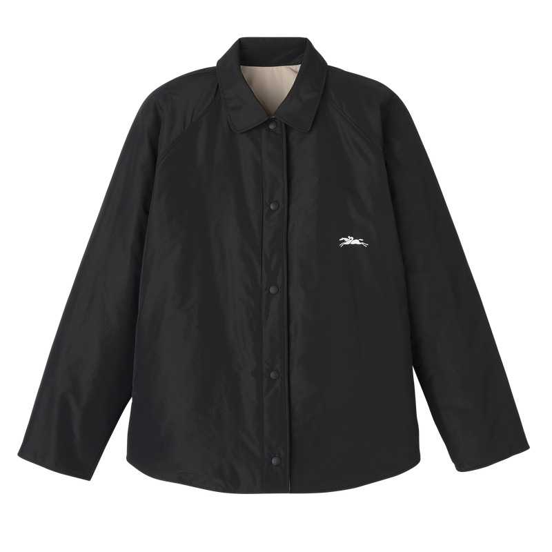 Jaquetas Longchamp Padded blouson Feminino Black/Mahogany | LC-CMKJ4567