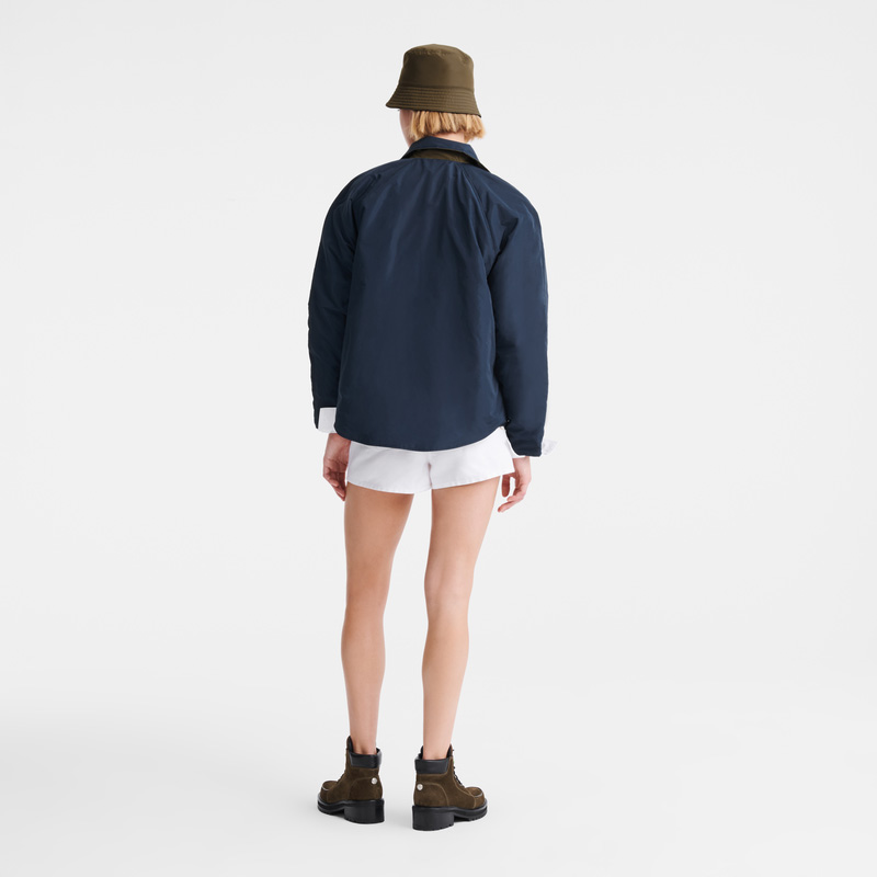 Jaquetas Longchamp Padded blouson Feminino Navy/Artichoke | LC-OUFD1440