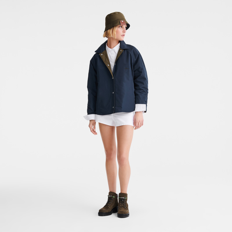 Jaquetas Longchamp Padded blouson Feminino Navy/Artichoke | LC-OUFD1440