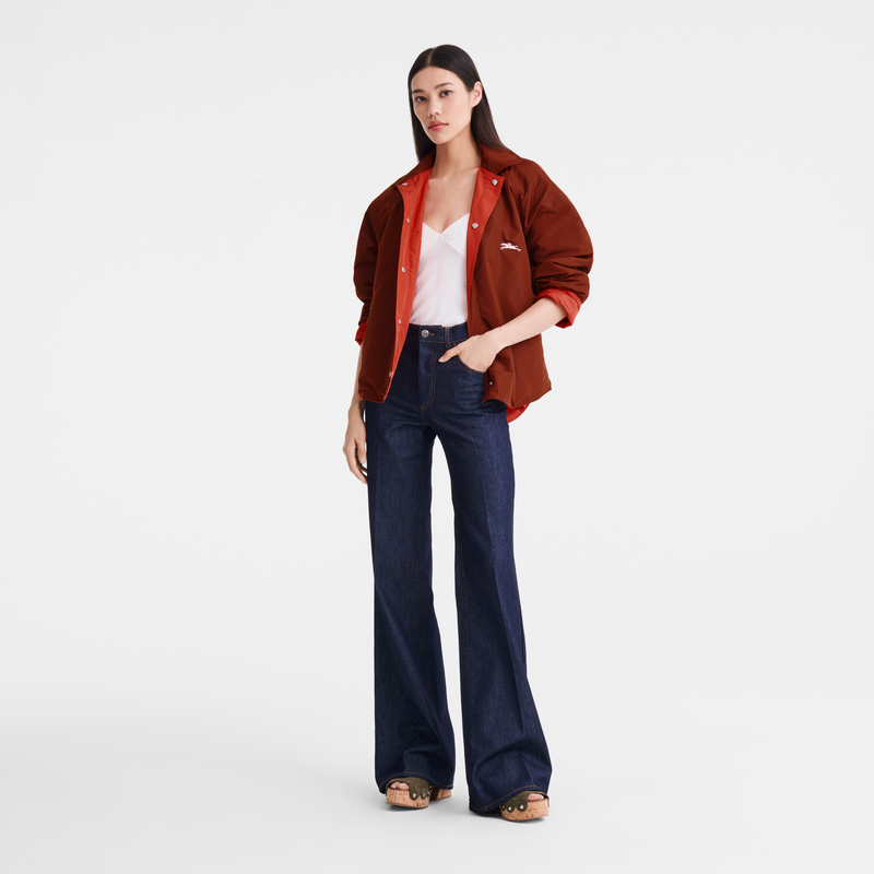 Jaquetas Longchamp Padded blouson Feminino Chestnut/Tomato | LC-AKYT9633