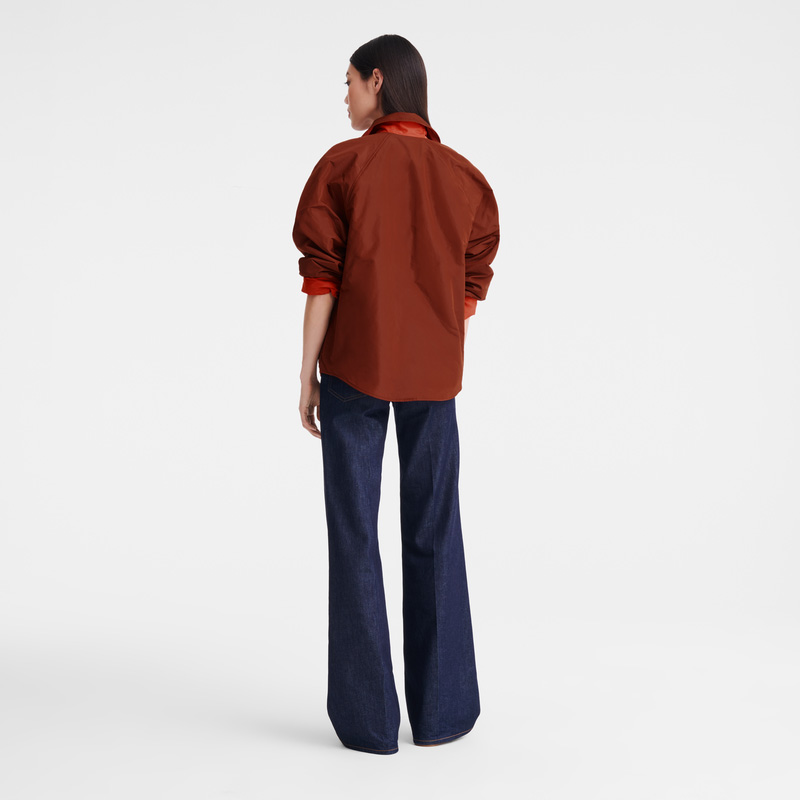 Jaquetas Longchamp Padded blouson Feminino Chestnut/Tomato | LC-AKYT9633