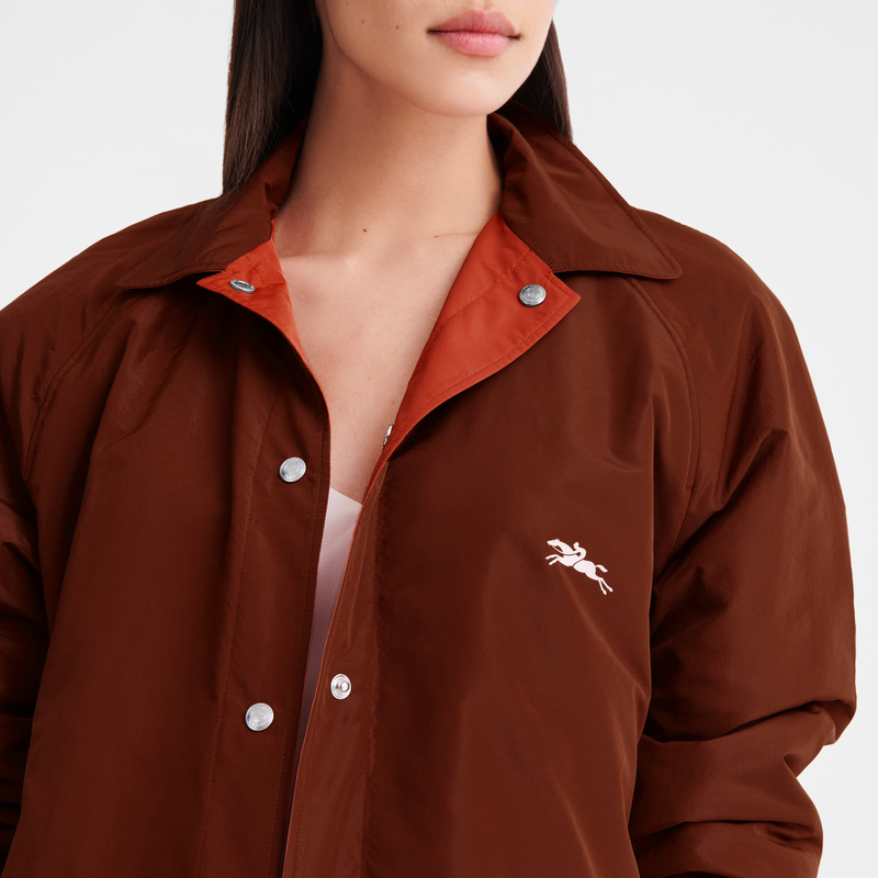 Jaquetas Longchamp Padded blouson Feminino Chestnut/Tomato | LC-AKYT9633
