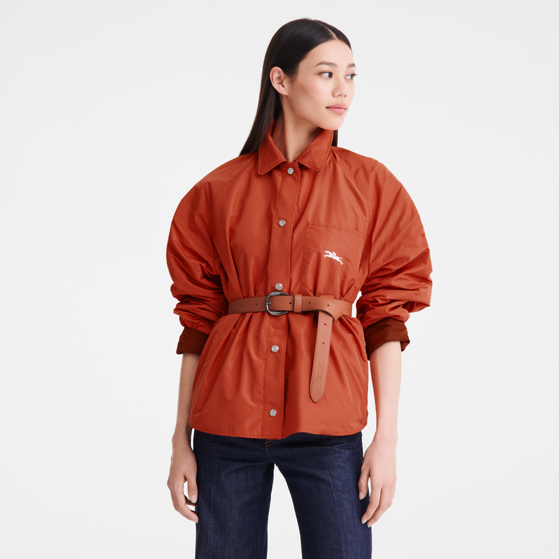 Jaquetas Longchamp Padded blouson Feminino Chestnut/Tomato | LC-AKYT9633